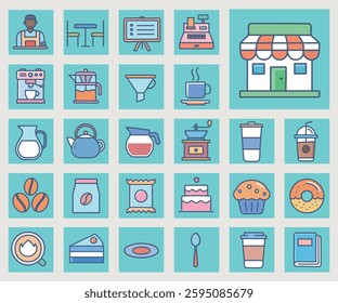 Coffee shop elements vector illustration