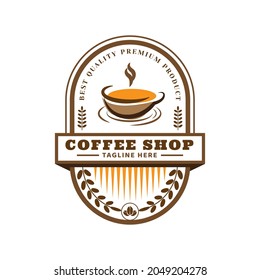 Coffee shop emblem logo design