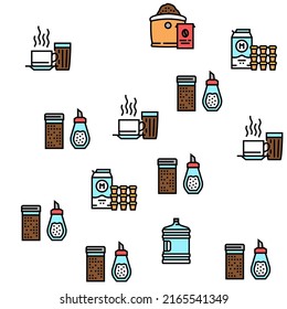 Coffee Shop Equipment Vector Seamless Pattern Thin Line Illustration