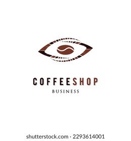 Coffee Shop Eye Icon Logo Design Template