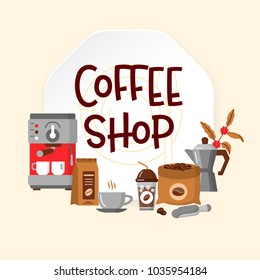 Coffee shop flat collection drink decorative icons. Modern icons for coffee shop and coffee house. Colorful template for your design, prints and illustrations. Flat style Vector