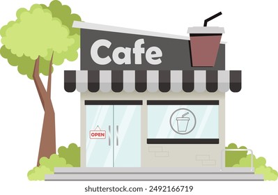 Coffee shop flat design for graphic design purposes