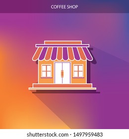 Coffee shop flat design icon-Illustration