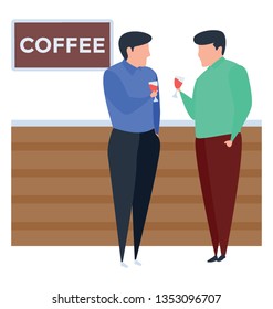 Coffee shop, flat design illustration 