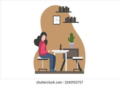 Coffee Shop Flat Design Illustration