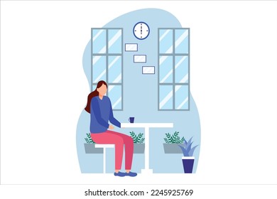 Coffee Shop Flat Design Illustration