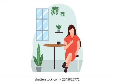 Coffee Shop Flat Design Illustration