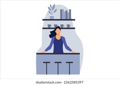Coffee Shop Flat Design Illustration