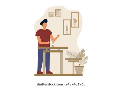 Coffee Shop Flat Design Illustration