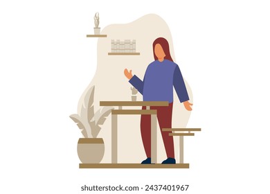 Coffee Shop Flat Design Illustration
