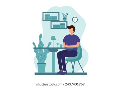 Ilustración de diseño plano de cafetería