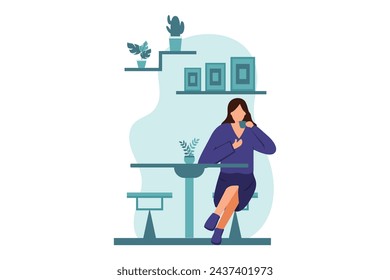Coffee Shop Flat Design Illustration