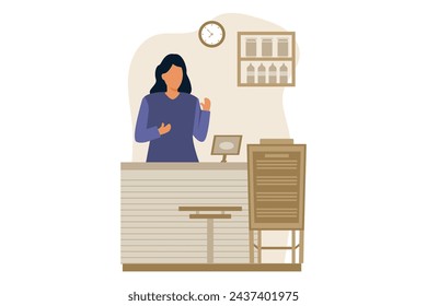 Coffee Shop Flat Design Illustration