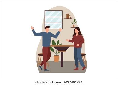 Coffee Shop Flat Design Illustration