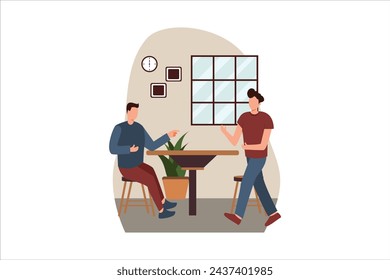 Coffee Shop Flat Design Illustration