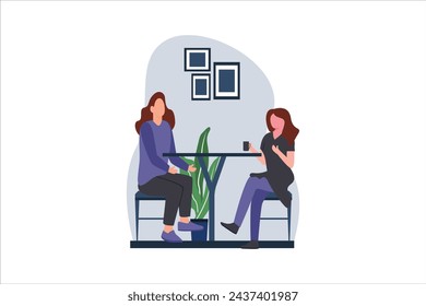 Coffee Shop Flat Design Illustration