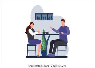Coffee Shop Flat Design Illustration