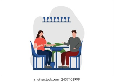 Coffee Shop Flat Design Illustration