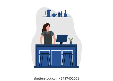 Coffee Shop Flat Design Illustration
