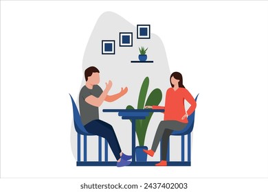 Coffee Shop Flat Design Illustration