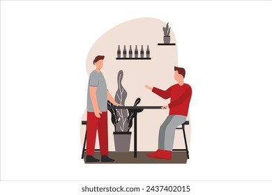 Coffee Shop Flat Design Illustration
