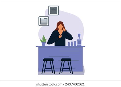 Coffee Shop Flat Design Illustration