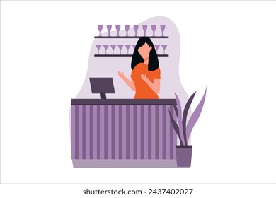 Ilustración de diseño plano de cafetería