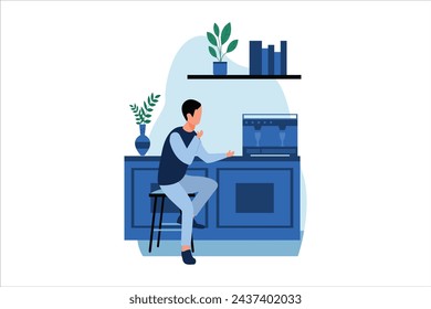 Coffee Shop Flat Design Illustration