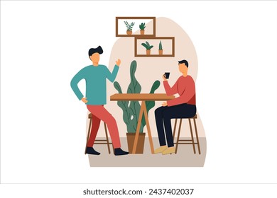 Coffee Shop Flat Design Illustration