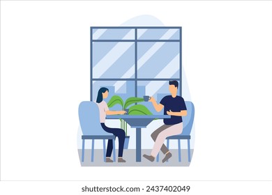 Coffee Shop Flat Design Illustration