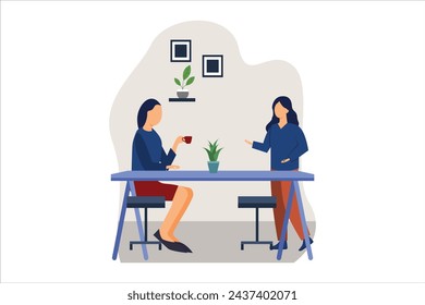 Coffee Shop Flat Design Illustration