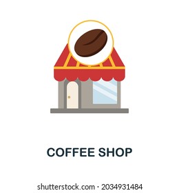 Coffee Shop flat icon. Colored sign from small business collection. Creative Coffee Shop icon illustration for web design, infographics and more