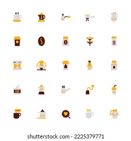 Coffee shop Flat  icon on white background. Vector illustration.