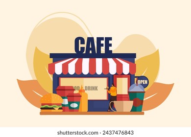 Coffee Shop flache Illustration Design
