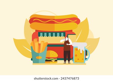 Coffee Shop Flat Illustration Design