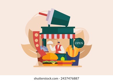 Coffee Shop flache Illustration Design