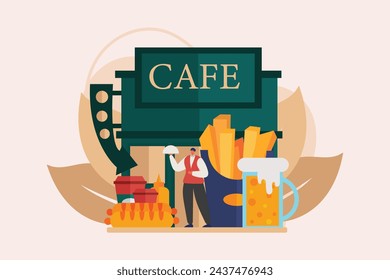 Coffee Shop flache Illustration Design
