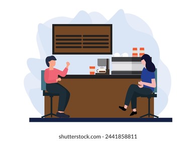 Coffee Shop Flat Illustration Design