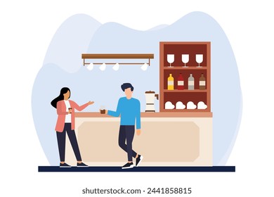 Coffee Shop Flat Illustration Design