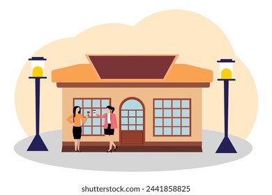 Coffee Shop Flat Illustration Design