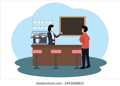 Coffee Shop Flat Illustration Design