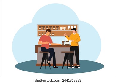 Coffee Shop Flat Illustration Design