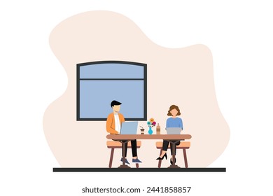Diseño de ilustración plana de cafetería