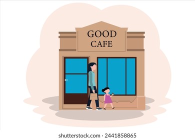 Coffee Shop Flat Illustration Design