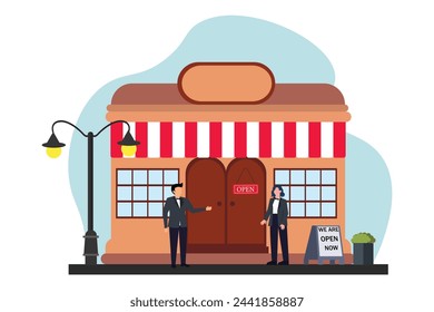 Coffee Shop Flat Illustration Design