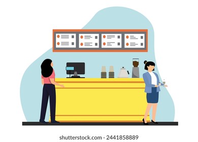 Coffee Shop flache Illustration Design