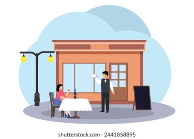 Coffee Shop flache Illustration Design