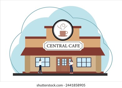 Coffee Shop Flat Illustration Design