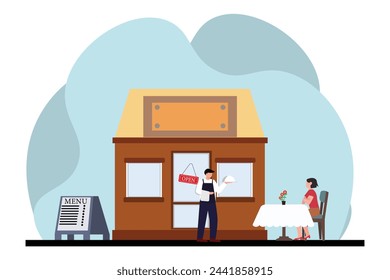 Coffee Shop Flat Illustration Design