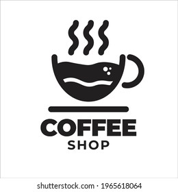 Coffee Shop flat logo, simple and clean. Amazing logo for coffee bussiness in town!